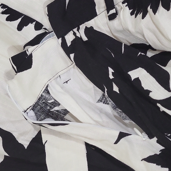 Zara Tropical Print Faux Button Front 100% Cotton Skirt - Picture 9 of 10